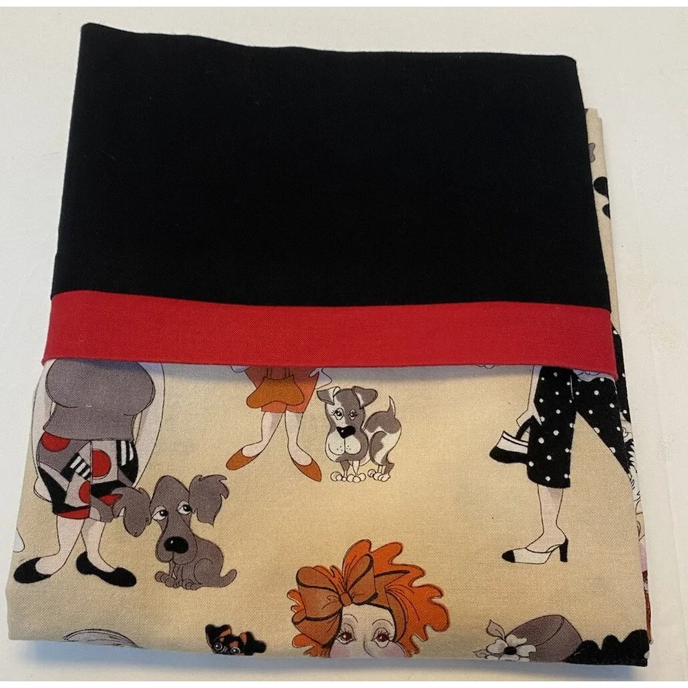 Custom Contrasting Print Pillowcase 100% Cotton French Seams Kitchy Fun Dogs